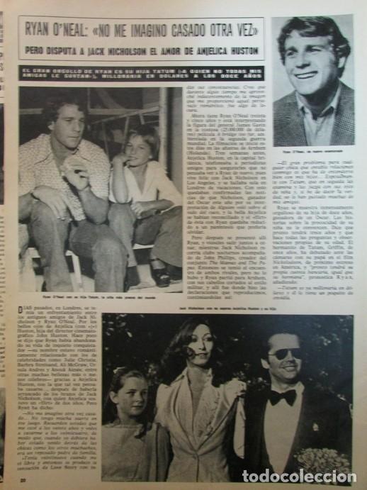 Colecionismo da Revista &iexcl;Hola!: RECORTE REVISTA HOLA N.&ordm; 1672 1976 RYAN O'NEAL, ANJELICA HUSTON