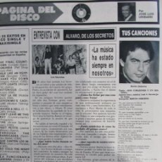 Coleccionismo de Revista Hola: RECORTE REVISTA HOLA N.º 2224 1987 ALVARO, LOS SECRETOS. Lote 401131984