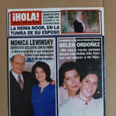 Coleccionismo de Revista Hola: REVISTA HOLA Nº 2847 AÑO 1999. MONICA LEWINSKY. BELEN ORDOÑEZ. HILLARY CLINTON. KEIKO SOFIA FUJIMORI. Lote 401775204