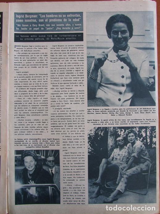 Collezionismo di Rivista &iexcl;Hola!: RECORTE REVISTA HOLA 1030 1964 INGRID BERGMAN.
