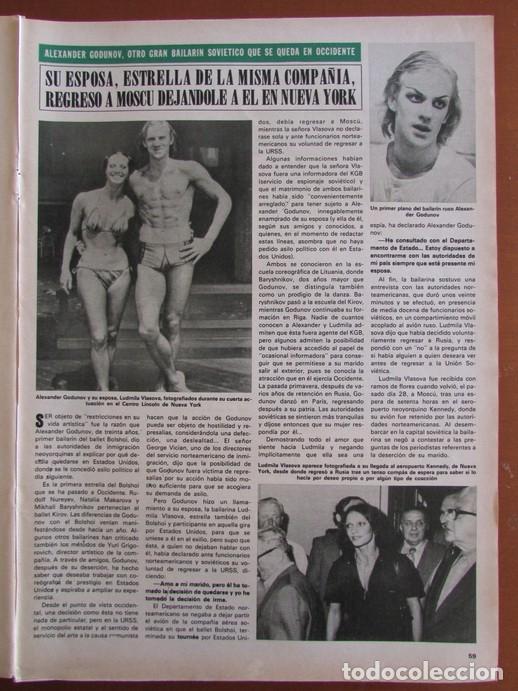 Collezionismo di Rivista &iexcl;Hola!: RECORTE REVISTA HOLA 1828 1979 ALEXANDER GODUNOV , LUDMILLA VLASOVA