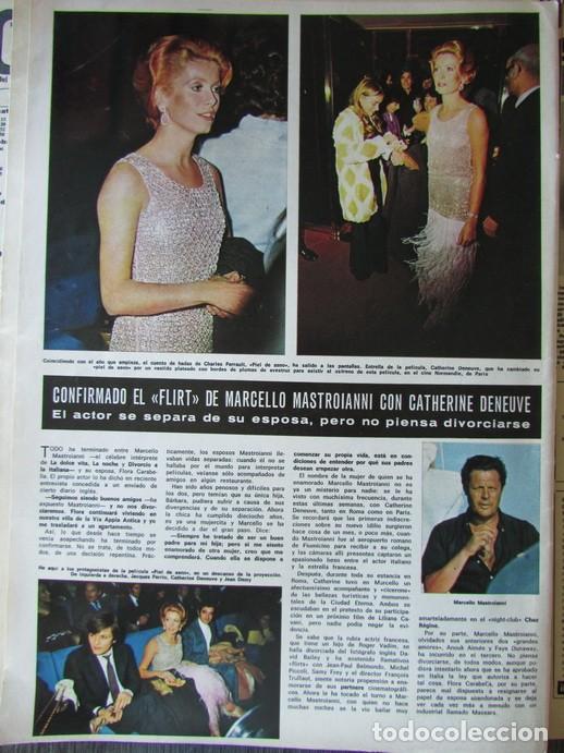 Coleccionismo de Revista Hola: RECORTE REVISTA HOLA N&ordm; 1376 1971 MARCELLO MASTROIANNI, CATHERINE DENEUVE