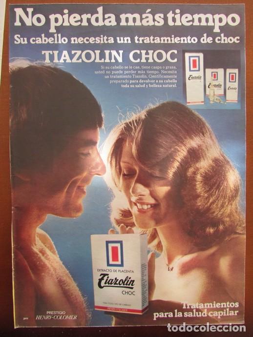 Colecionismo da Revista &iexcl;Hola!: RECORTE REVISTA HOLA 1726 1977 PUBLICIDAD TIAZOLIN CHOC. EXTRACTO DE PLACENTA.