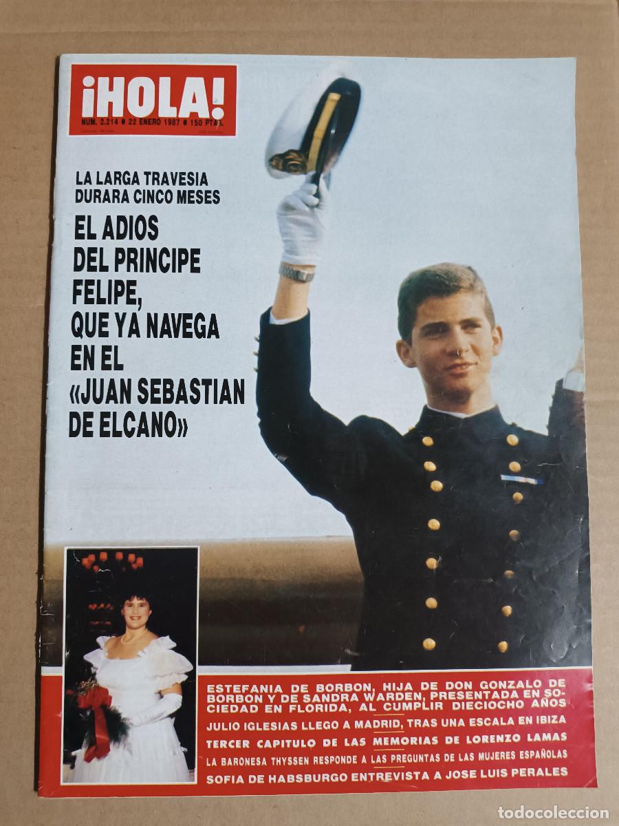 Colecionismo da Revista &iexcl;Hola!: REVISTA HOLA N&ordm; 2214 A&Ntilde;O 1987. CATHERINE OXENBERG.ALESSANDRA BORGHESE.LORENZO LAMAS. PRINCIPE FELIPE