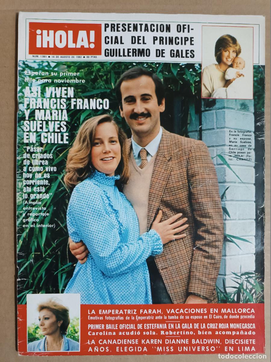 Colecionismo da Revista &iexcl;Hola!: REVISTA HOLA N&ordm; 1981 A&Ntilde;O 1982. FRANCIS FRANCO Y MARIA SUELVES.
