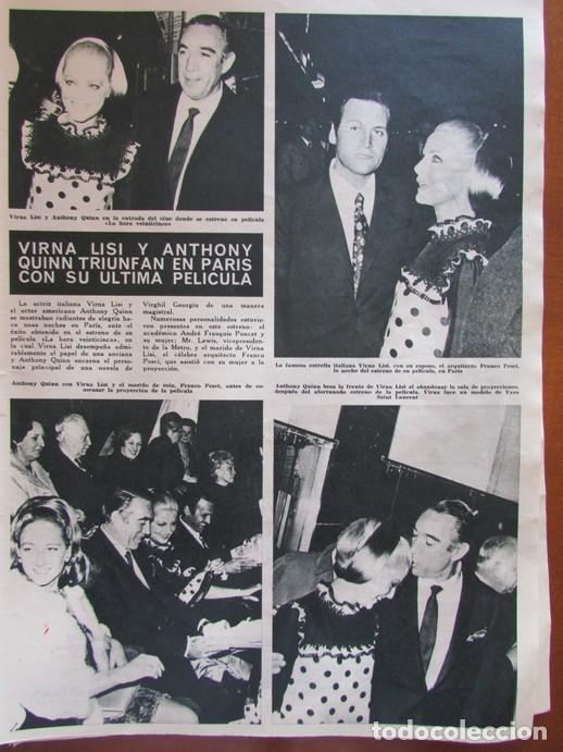 Colecionismo da Revista &iexcl;Hola!: RECORTE HOLA 1184 1967 VIRNA LISA Y ANTHONY QUINN