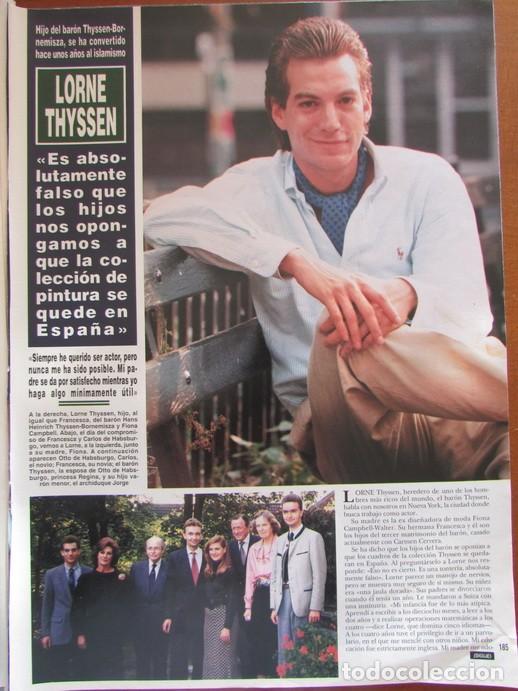 Coleccionismo de Revista Hola: RECORTE HOLA 2516 1992 LORNE THYSSEN 2 P&Aacute;GS.