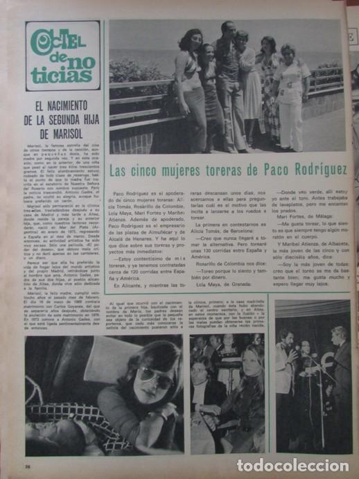 Coleccionismo de Revista Hola: RECORTE HOLA 1669 1976 MUJERES TORERAS, PACO RODR&Iacute;GUEZ, MARISOL PEPA FLORES