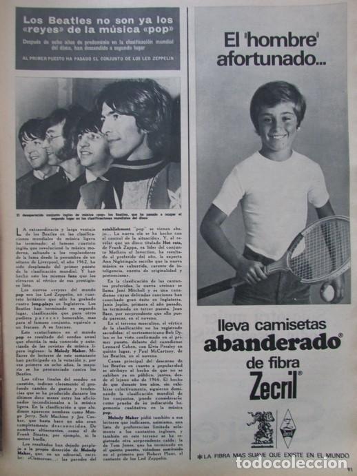 Coleccionismo de Revista Hola: RECORTE HOLA 1363 1970 LOS BEATLES.