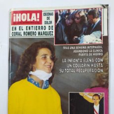 Coleccionismo de Revista Hola: REVISTA ¡HOLA! Nº 2205. 20 NOVIEMBRE 1986. ENTIERRO CORAL ROMERO MARQUEZ. INFANTA ELENA. TDKR68