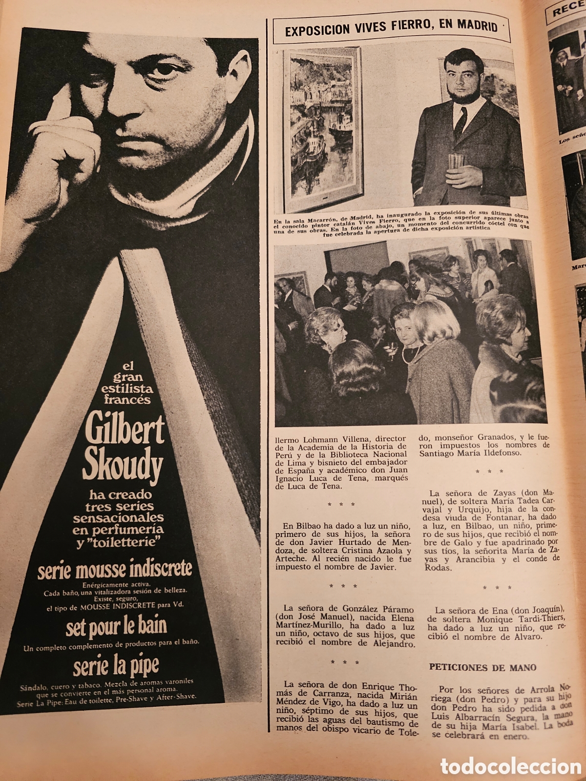 Collection Magazine &iexcl;Hola!: RECORTE REVISTA HOLA N&ordm; 1268 1968 VIVES FIERRO