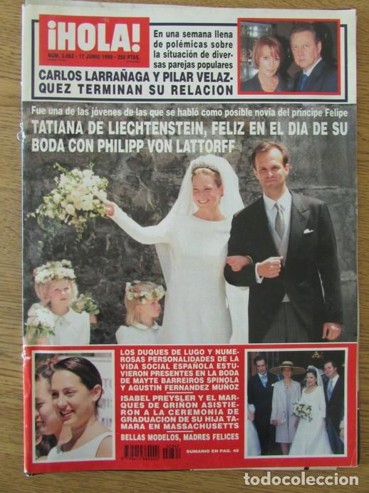 Collezionismo di Rivista &iexcl;Hola!: RECORTE HOLA N&ordm; 2862 1999 BODA DE TATIANA DE LIECHTENSTEIN Y PHILIPP VON LATTORFF. PORTADA Y 9 PGS