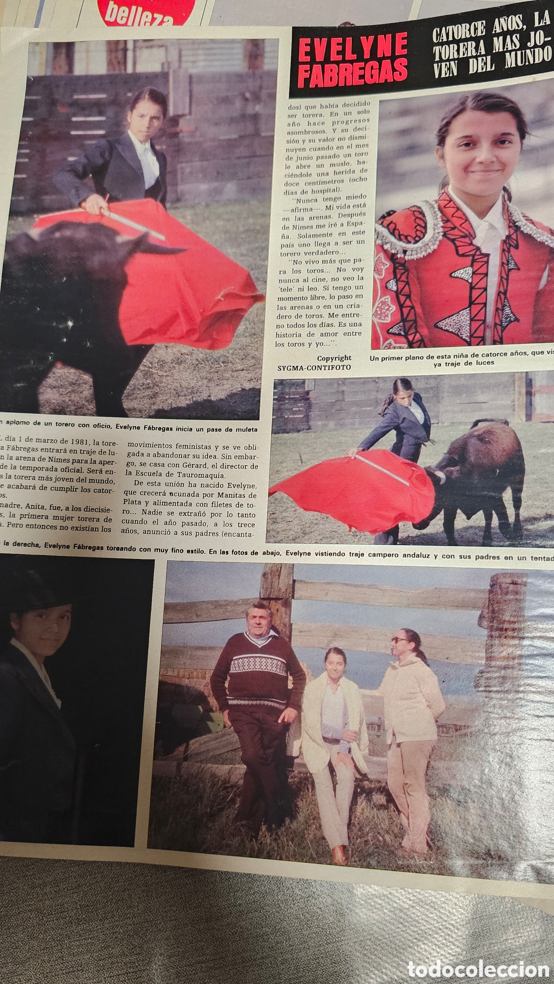 Collezionismo di Rivista &iexcl;Hola!: RECORTE REVISTA HOLA 1890 1980 EVELYNE FABREGAS TORERA