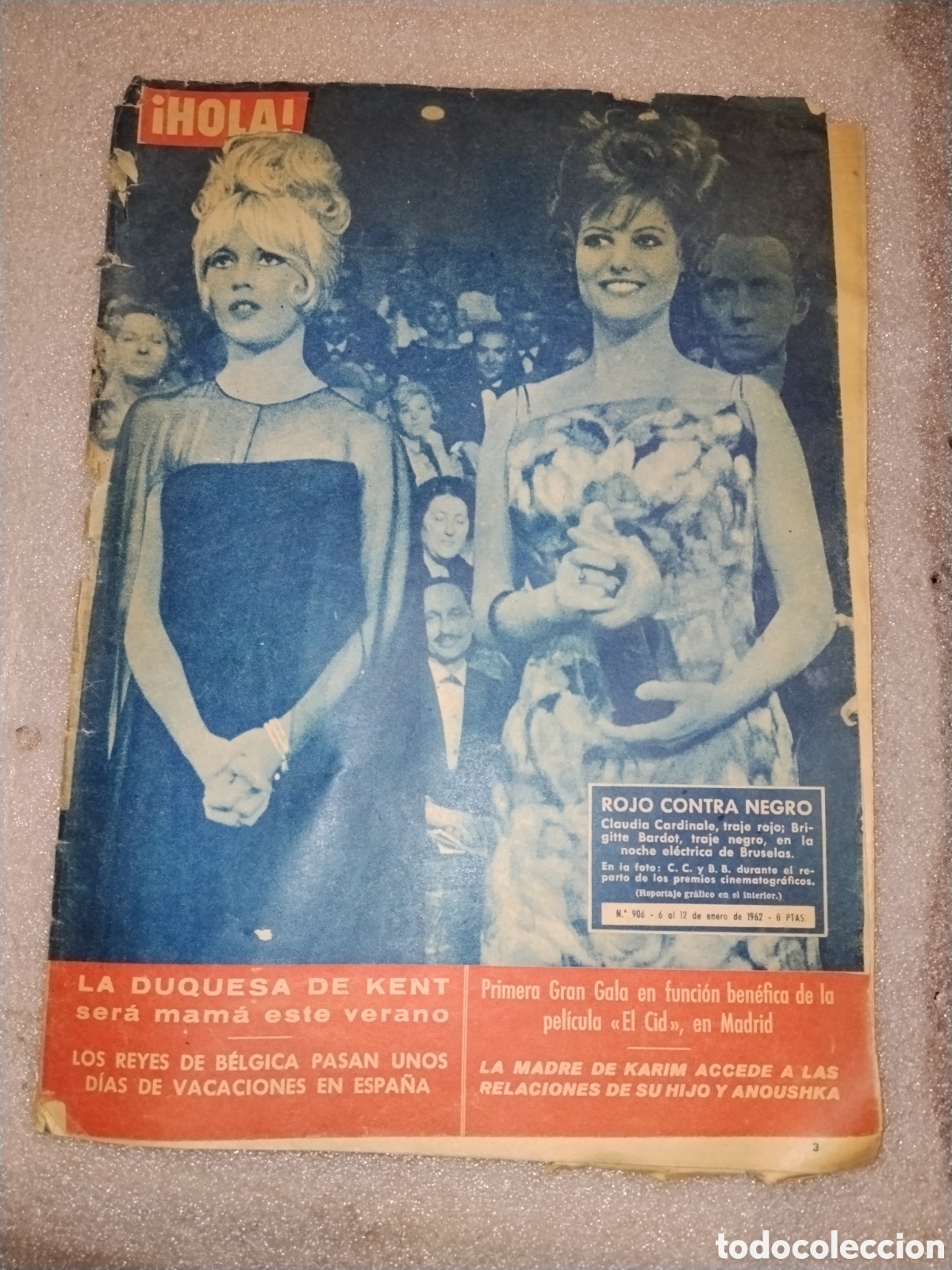Coleccionismo de Revista Hola: REVISTA HOLA N&deg; 906 PUBLICADO EL &nbsp;6 al 12 de enero de 1962. CLAUDIA CARDINALE BRIGITTE BARDOT