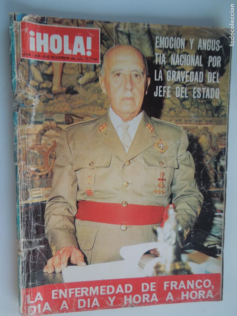Coleccionismo de Revista Hola: HOLA REVISTA N&ordm; 1628 - 08-11-1975 - LA ENFERMEDAD DE FRANCO - EMOCION Y ANGUSTIA