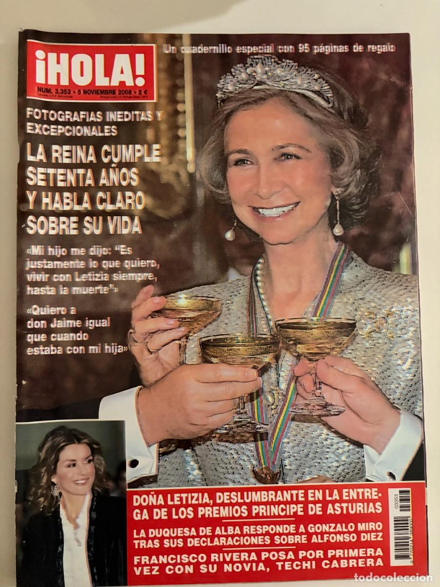 Coleccionismo de Revista Hola: &iexcl;HOLA! N&ordm; 3353. NOVIEMBRE 2008. FOTOGRAF&Iacute;AS IN&Eacute;DITAS Y EXCEPCIONALES. LA REINA CUMPLE SETENTA A&Ntilde;OS.