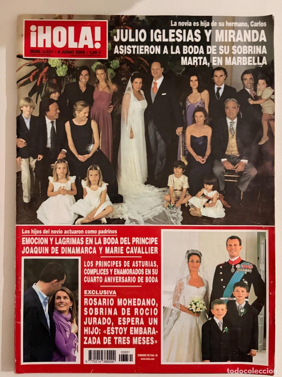Coleccionismo de Revista Hola: &iexcl;HOLA! N&ordm; 3331. JUNIO 2008. JULIO IGLESIAS Y MIRANDA ASISTIERON A LA BODA DE SU SOBRINA MARTA.LEER