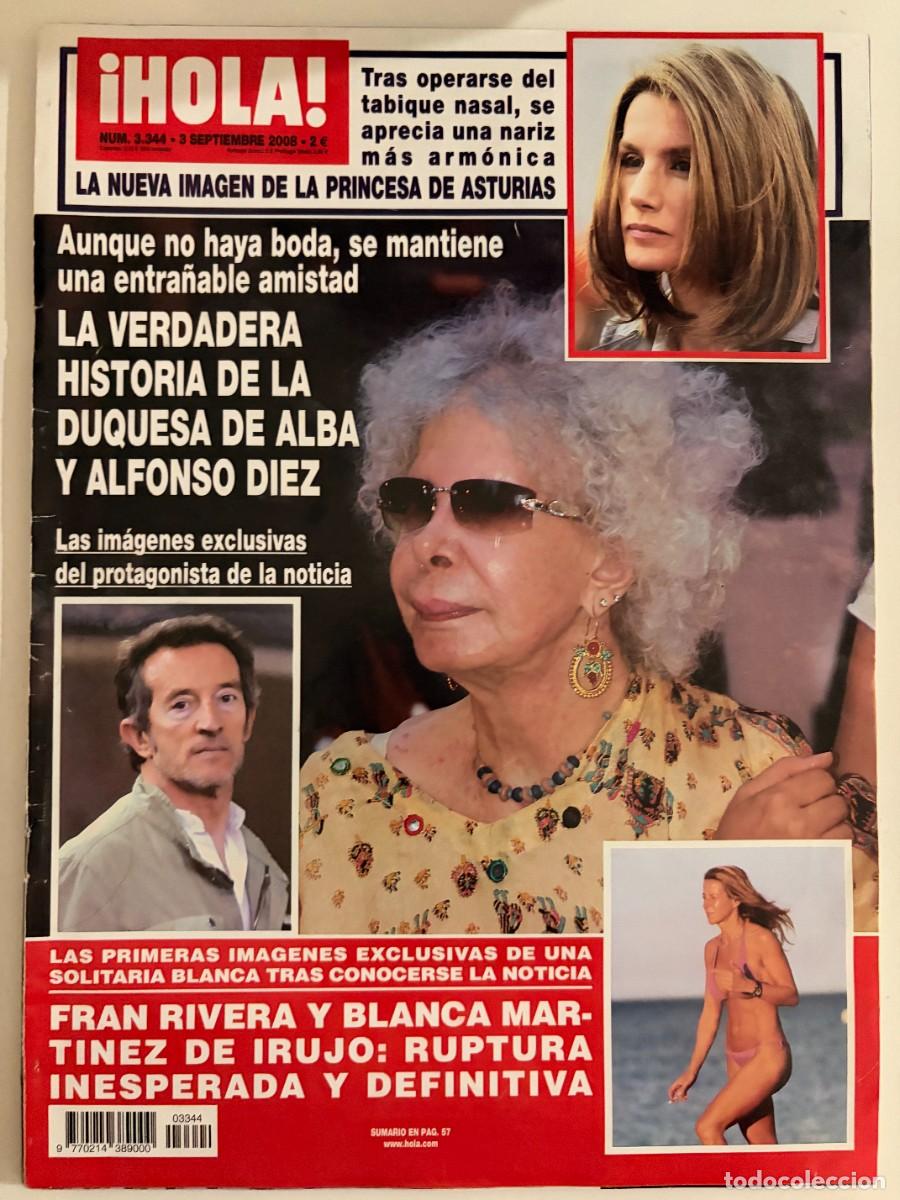 Coleccionismo de Revista Hola: &iexcl;HOLA! N&ordm; 3344. SEPTIEMBRE 2008. LA VERDADERA HISTORIA DE LA DUQUESA DE ALBA Y ALFONSO DIEZ. LEER