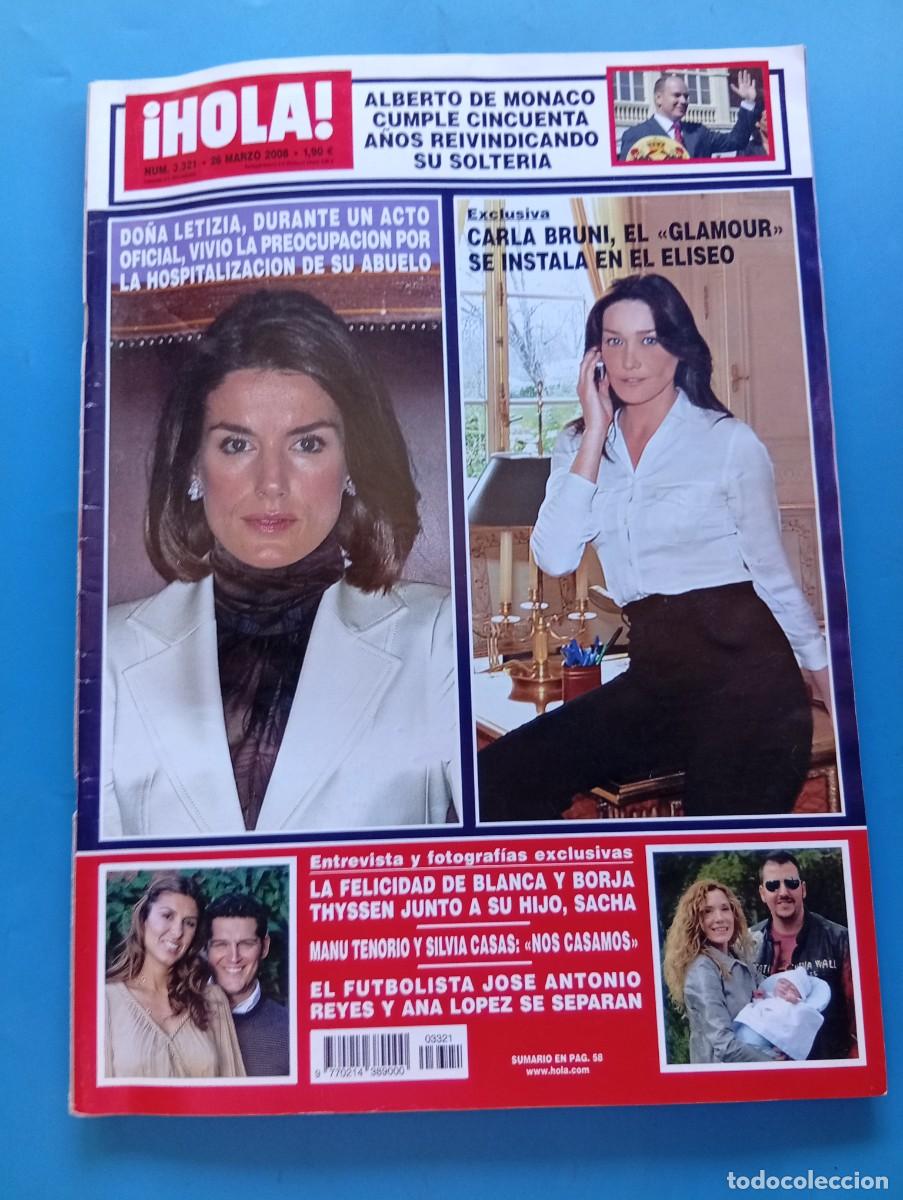 Coleccionismo de Revista Hola: &iexcl;HOLA! N&ordm; 3321. A&Ntilde;O 2008. DO&Ntilde;A LETIZIA, PREOCUPADA POR SU ABUELO. CARLA BRUNI SE INSTALA EN EL. LEER