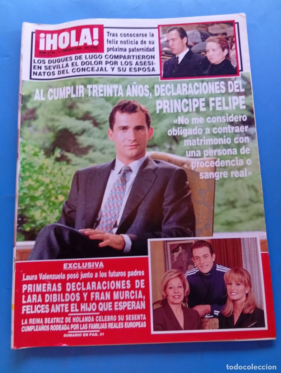 Coleccionismo de Revista Hola: &iexcl;HOLA! N&ordm; 2792. A&Ntilde;O 1998. EL PRINCIPE FELIPE CUMPLE 30 A&Ntilde;OS. LOS DUQUES DE LUGO COMPARTEN EL... LEER