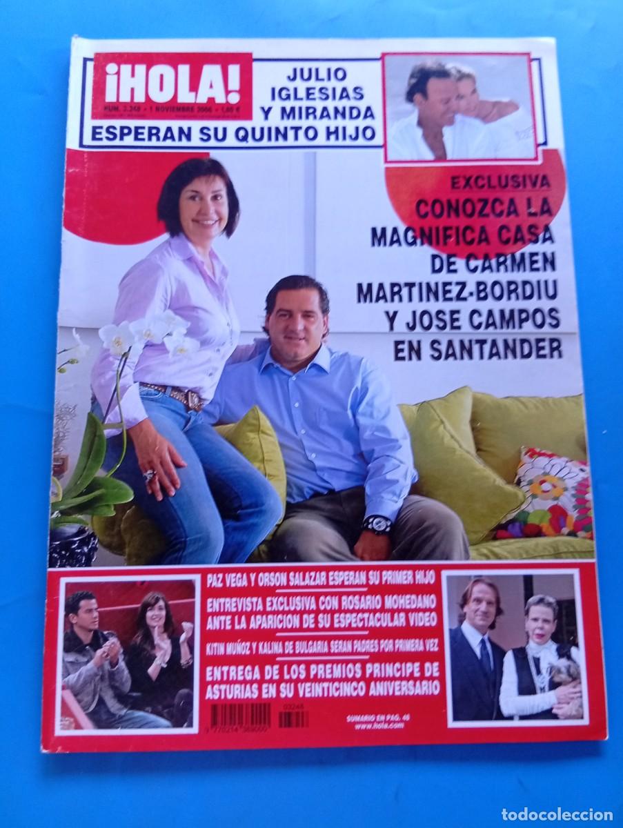 Coleccionismo de Revista Hola: &iexcl;HOLA! N&ordm; 3248. A&Ntilde;O 2006. JULIO IGLESIAS Y MIRANDA ESPERAN SU QUINTO HIJO. PAZ VEGA Y ORSON .. LEER