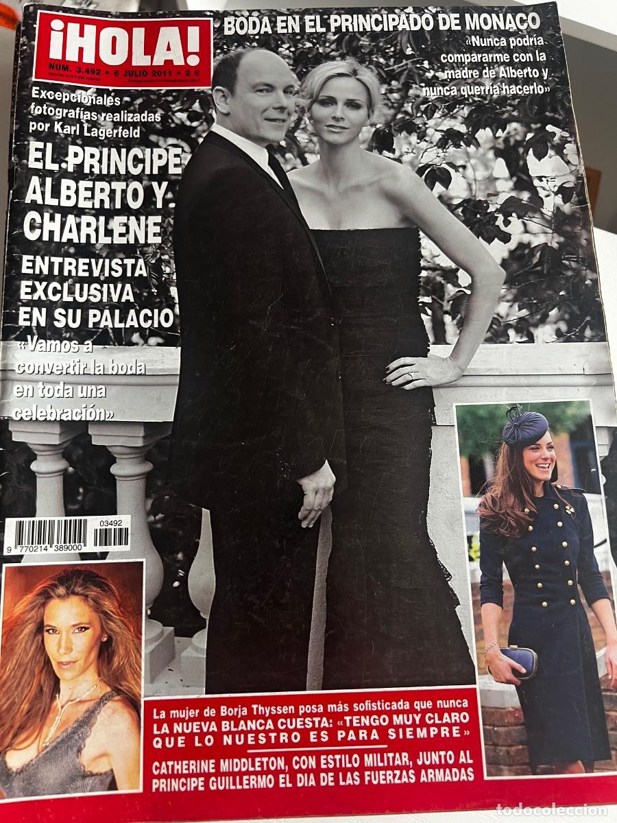 Coleccionismo de Revista Hola: &iexcl;HOLA! N&ordm; 3492. JULIO 2011. EL PR&Iacute;NCIPE ALBERTO Y CHARLENE ENTREVISTA EXCLUSIVA EN SU PALACIO.
