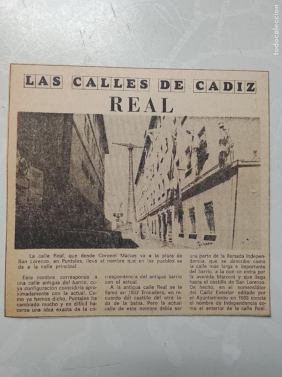 Coleccionismo de Revista Hola: DIARIO 1979 80 RECORTE COLECCION CALLES DE CADIZ CAPITAL - CALLE REAL