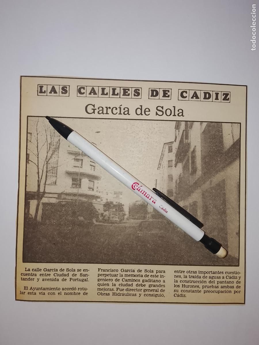 Coleccionismo de Revista Hola: DIARIO 1979 80 RECORTE COLECCION CALLES DE CADIZ CAPITAL - CALLE GARCIA DE SOLA
