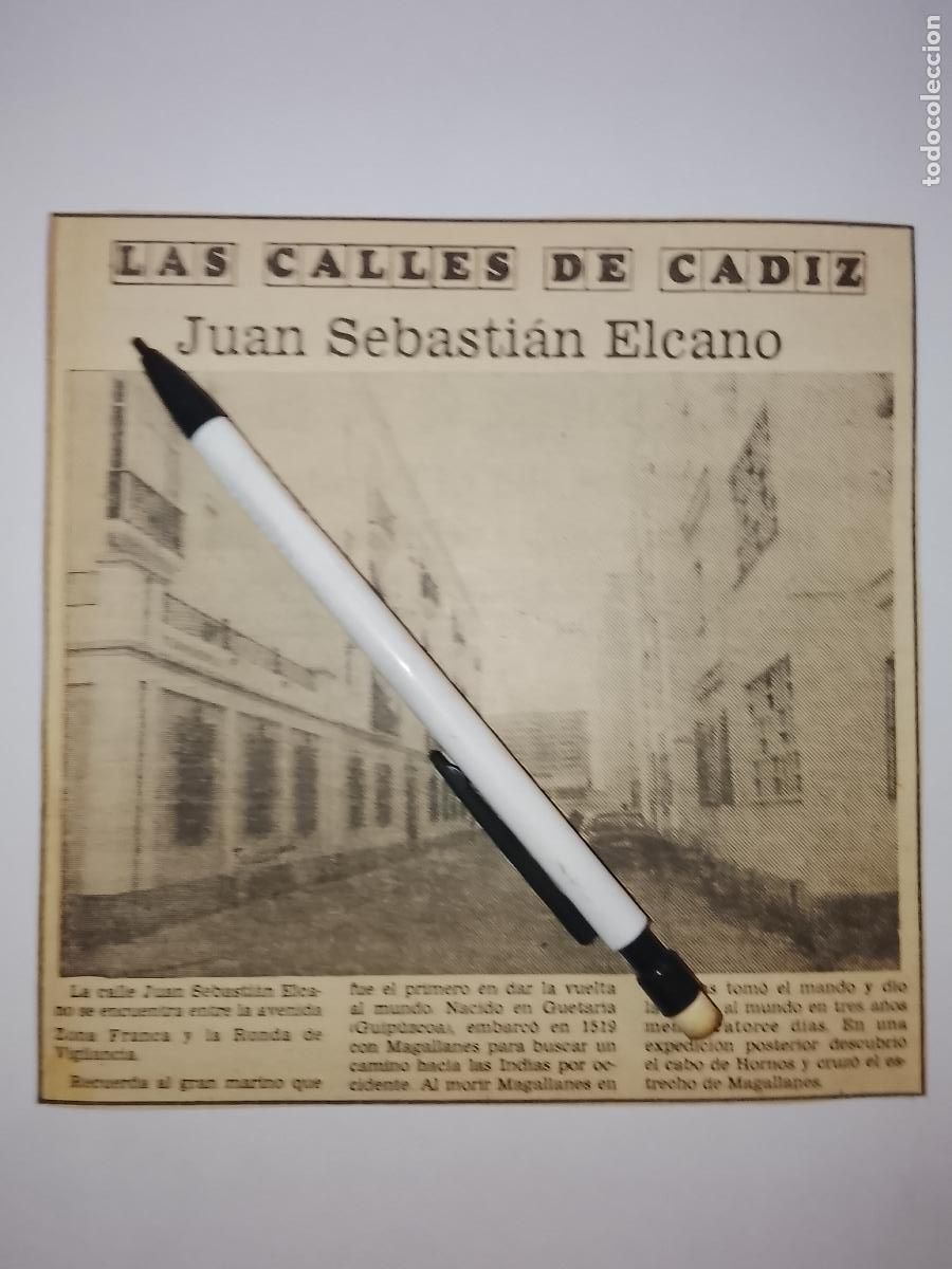 Coleccionismo de Revista Hola: DIARIO 1979 80 RECORTE COLECCION CALLES DE CADIZ CAPITAL - CALLE JUAN SEBASTIAN ELCANO