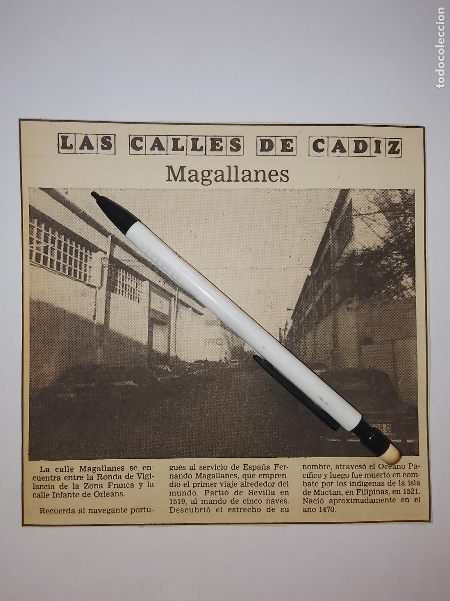 Coleccionismo de Revista Hola: DIARIO 1979 80 RECORTE COLECCION CALLES DE CADIZ CAPITAL - CALLE MAGALLANES