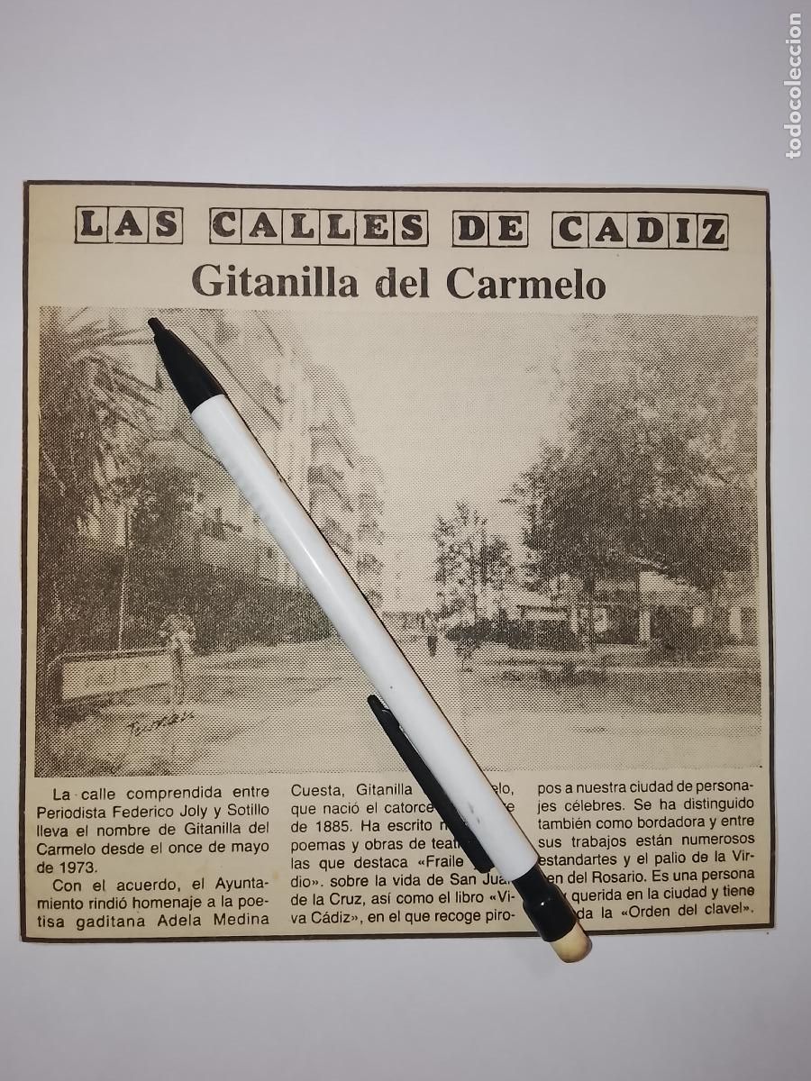 Coleccionismo de Revista Hola: DIARIO 1979 80 RECORTE COLECCION CALLES DE CADIZ CAPITAL - CALLE GITANILLA DEL CARMELO