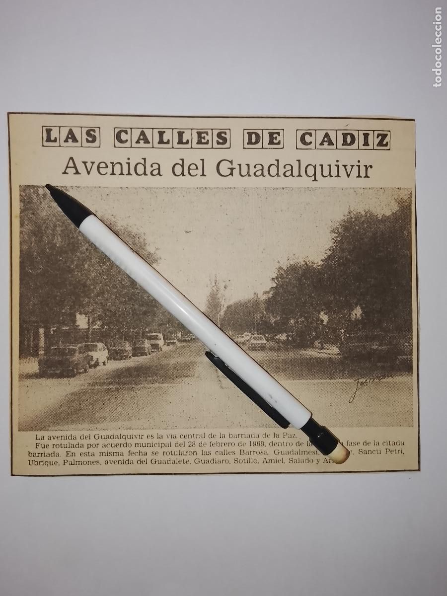 Coleccionismo de Revista Hola: DIARIO 1979 80 RECORTE COLECCION CALLES DE CADIZ CAPITAL - CALLE AVENIDA DEL GUADALQUIVIR