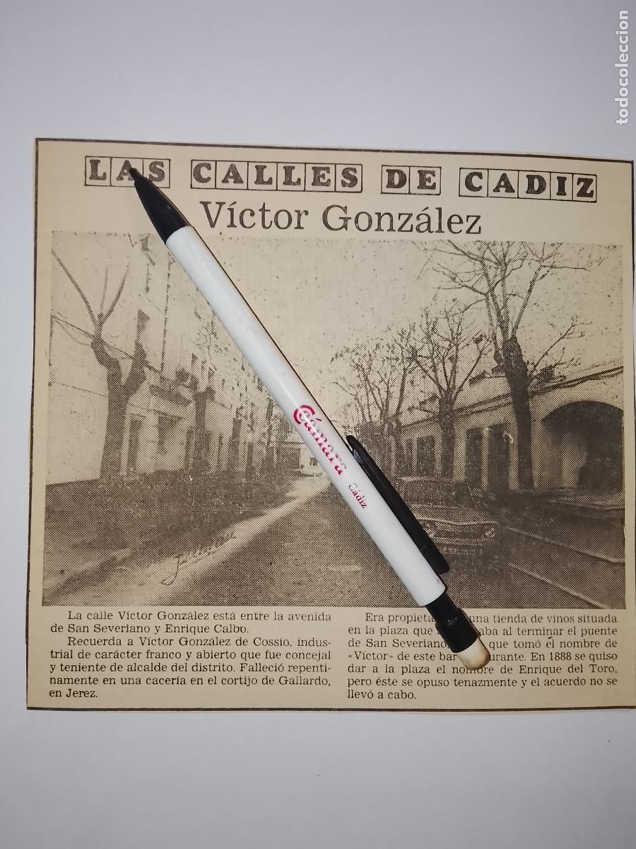 Coleccionismo de Revista Hola: DIARIO 1979 80 RECORTE COLECCION CALLES DE CADIZ CAPITAL - CALLE VICTOR GONZALEZ