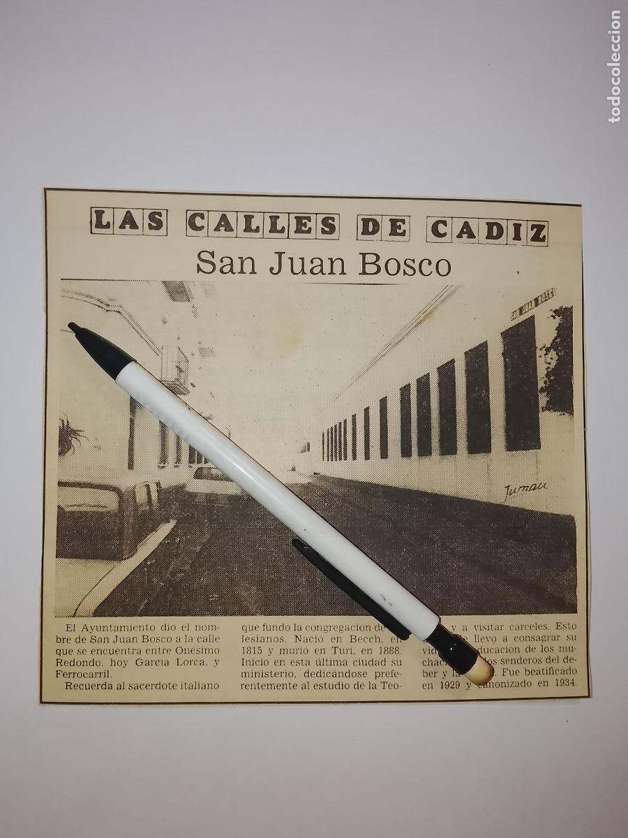 Coleccionismo de Revista Hola: DIARIO 1979 80 RECORTE COLECCION CALLES DE CADIZ CAPITAL - CALLE SAN JUAN BOSCO