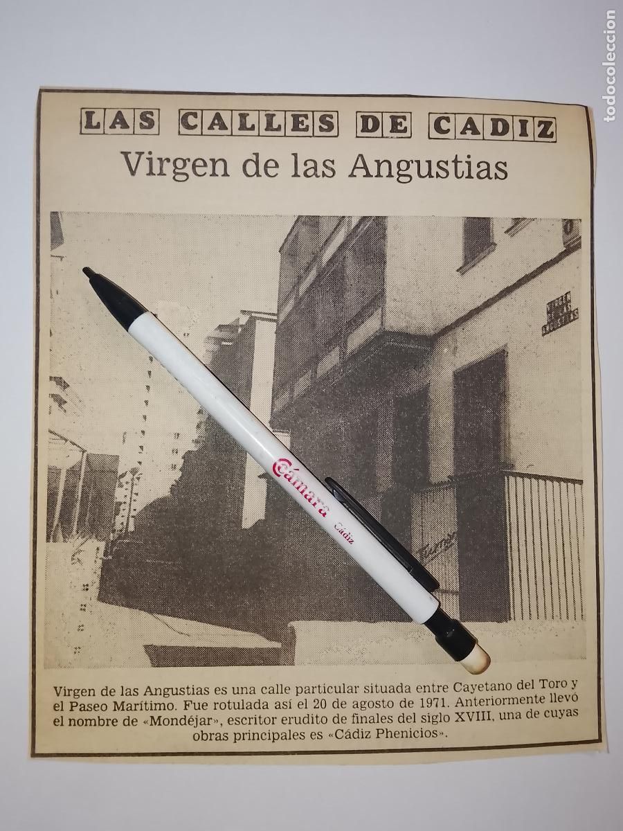 Coleccionismo de Revista Hola: DIARIO 1979 80 RECORTE COLECCION CALLES DE CADIZ CAPITAL - CALLE VIRGEN DE LAS ANGUSTIAS