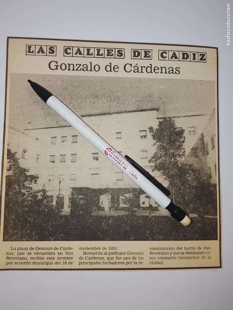 Coleccionismo de Revista Hola: DIARIO 1979 80 RECORTE COLECCION CALLES DE CADIZ CAPITAL - CALLE GONZALO DE CARDENAS