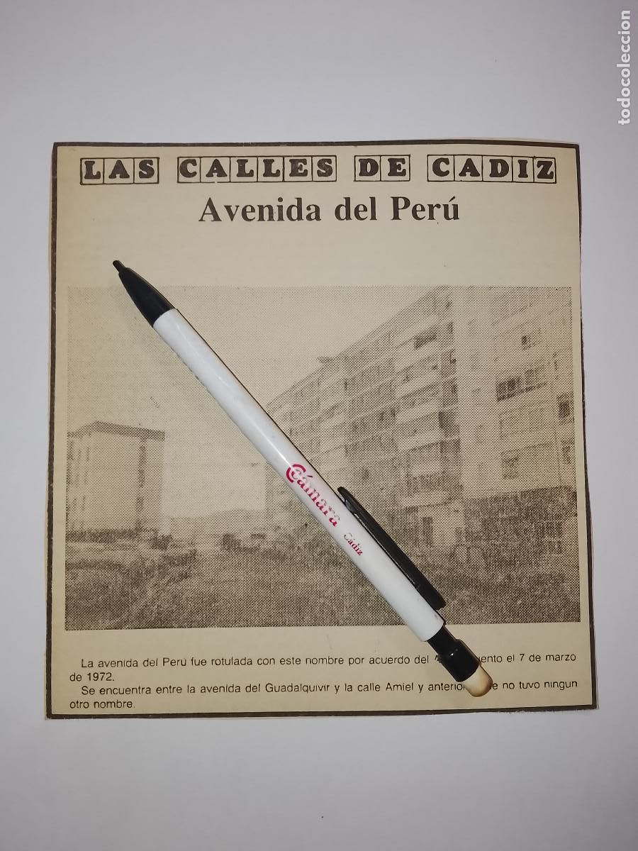 Coleccionismo de Revista Hola: DIARIO 1979 80 RECORTE COLECCION CALLES DE CADIZ CAPITAL - CALLE AVENIDA DEL PERU