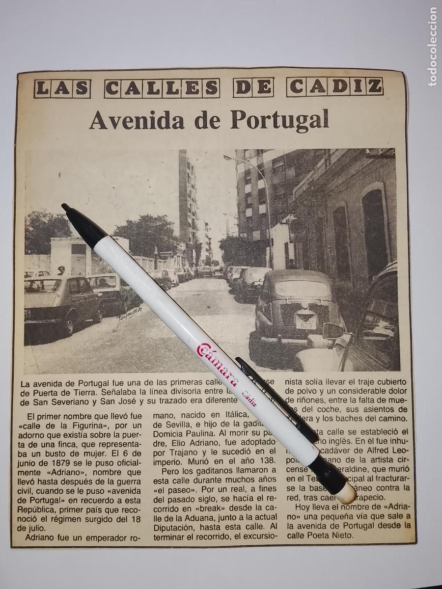 Coleccionismo de Revista Hola: DIARIO 1979 80 RECORTE COLECCION CALLES DE CADIZ CAPITAL - CALLE AVENIDA DE PORTUGAL