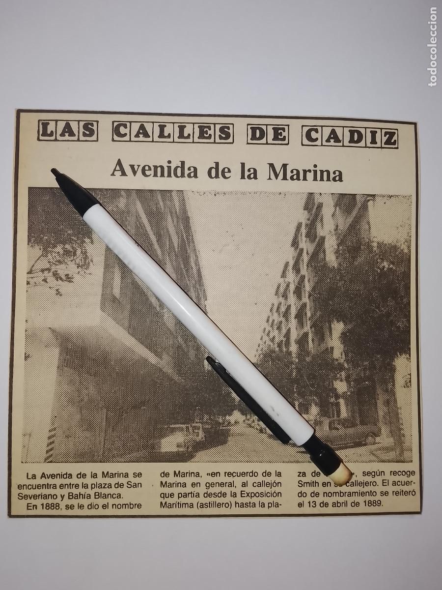 Coleccionismo de Revista Hola: DIARIO 1979 80 RECORTE COLECCION CALLES DE CADIZ CAPITAL - CALLE AVENIDA DE LA MARINA