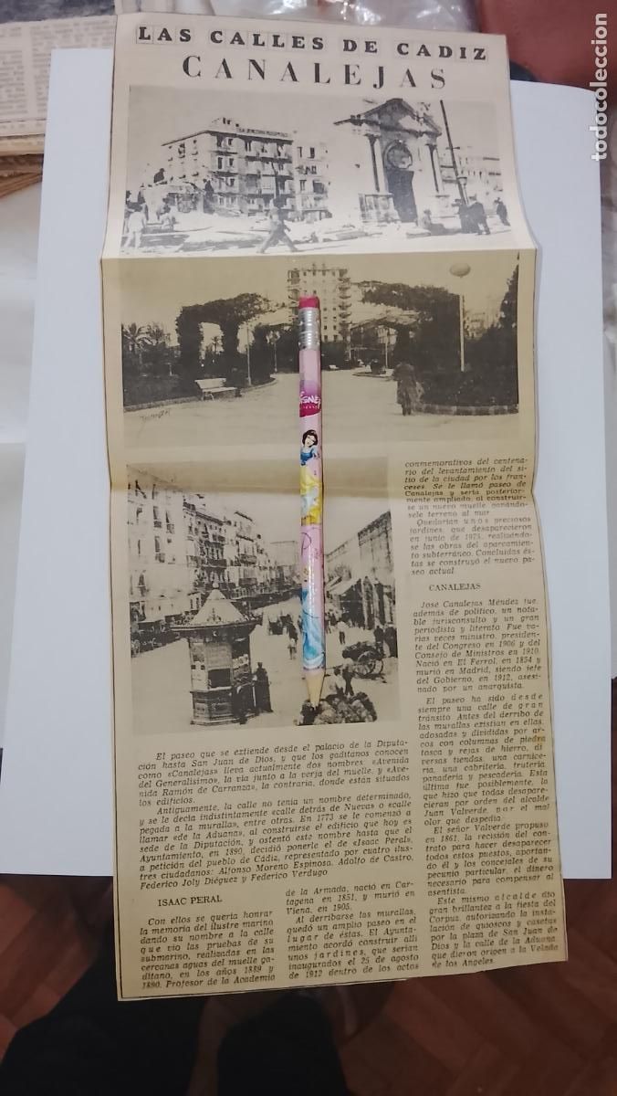 Colecionismo da Revista &iexcl;Hola!: DIARIO 1979 80 RECORTE COLECCION CALLES DE CADIZ CAPITAL - CALLE CANALEJA