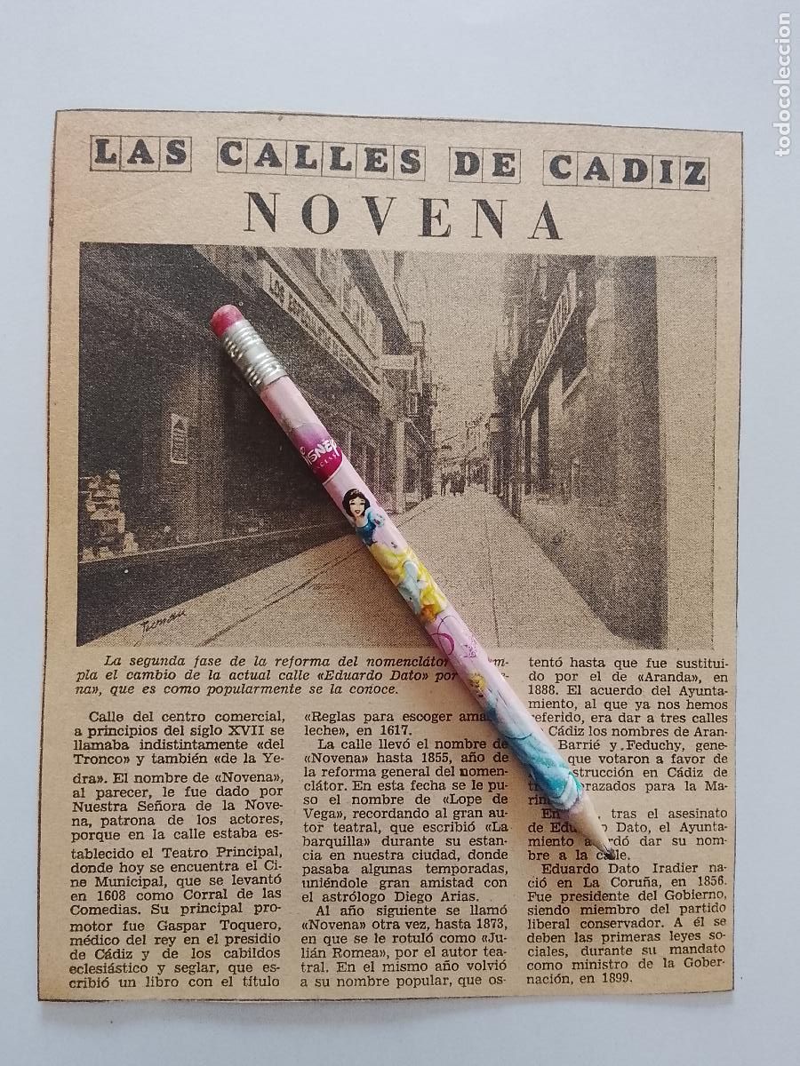 Collection Magazine &iexcl;Hola!: DIARIO 1979 80 RECORTE COLECCION CALLES DE CADIZ CAPITAL - CALLE NOVENA