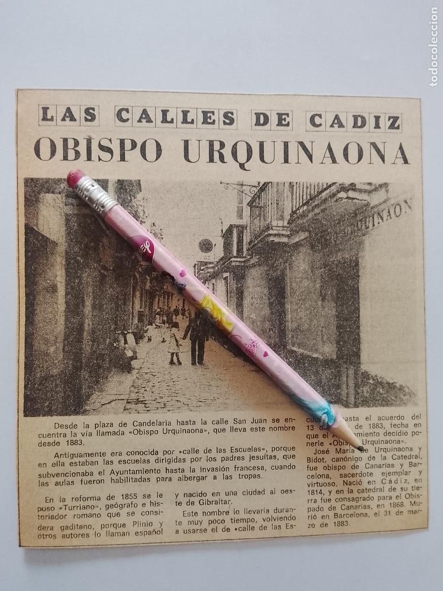 Coleccionismo de Revista Hola: DIARIO 1979 80 RECORTE COLECCION CALLES DE CADIZ CAPITAL - CALLE OBISPO URQUINAONA