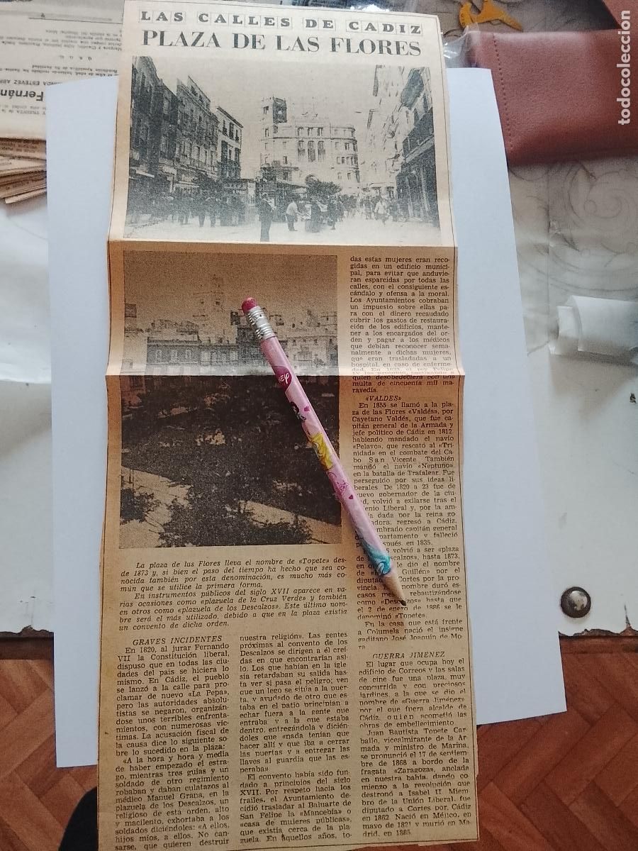 Coleccionismo de Revista Hola: DIARIO 1979 80 RECORTE COLECCION CALLES DE CADIZ CAPITAL - CALLE PLAZA DE LAS FLORES