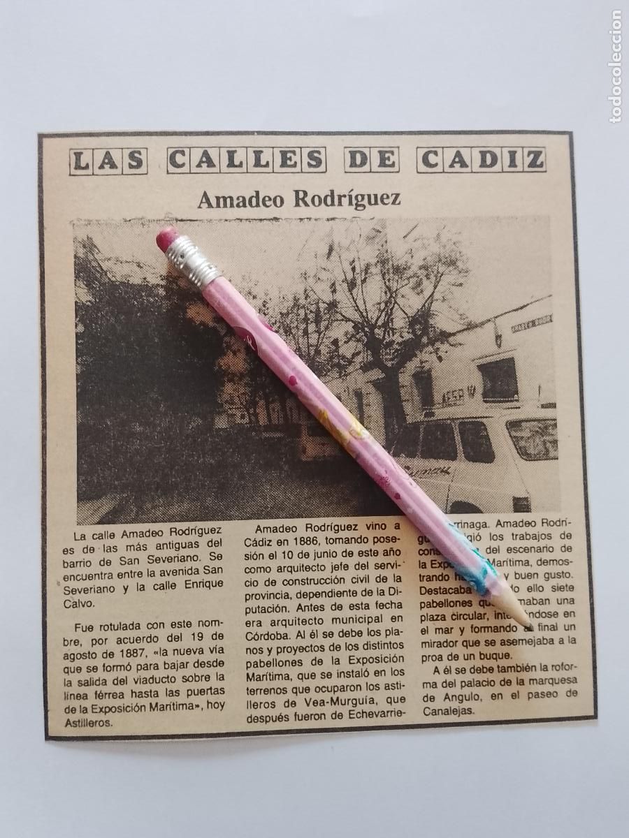 Coleccionismo de Revista Hola: DIARIO 1979 80 RECORTE COLECCION CALLES DE CADIZ CAPITAL - CALLE AMADEO RODRIGUEZ