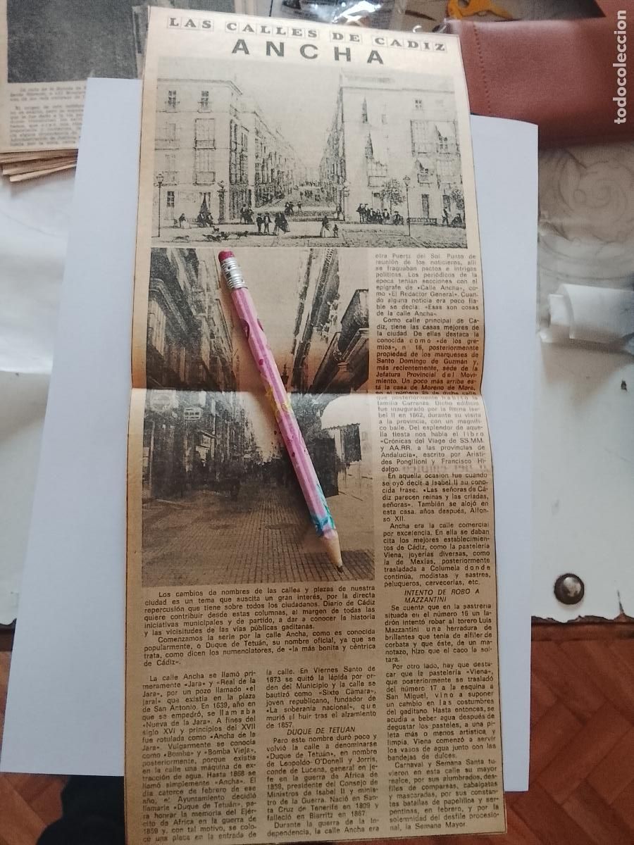 Coleccionismo de Revista Hola: DIARIO 1979 80 RECORTE COLECCION CALLES DE CADIZ CAPITAL - CALLE ANCHA