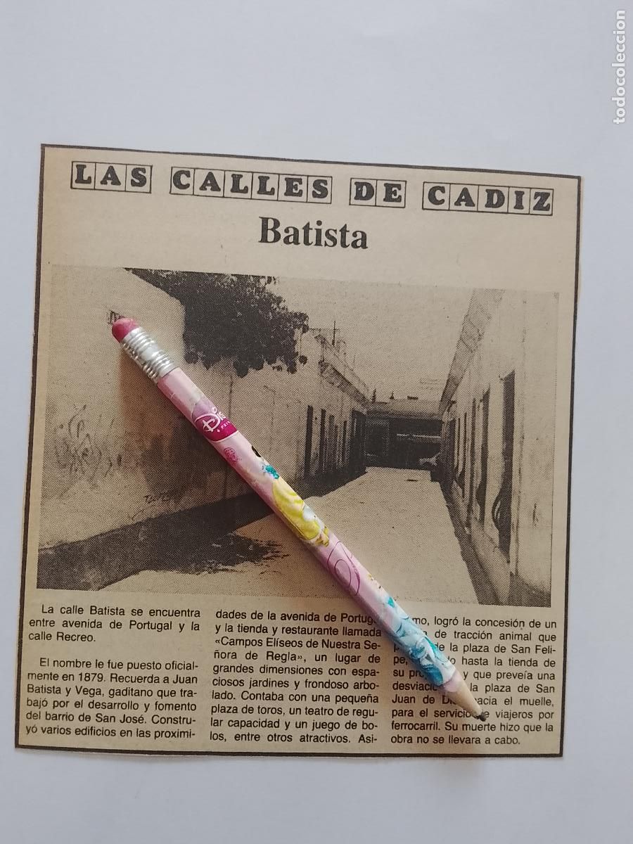 Coleccionismo de Revista Hola: DIARIO 1979 80 RECORTE COLECCION CALLES DE CADIZ CAPITAL - CALLE BATISTA