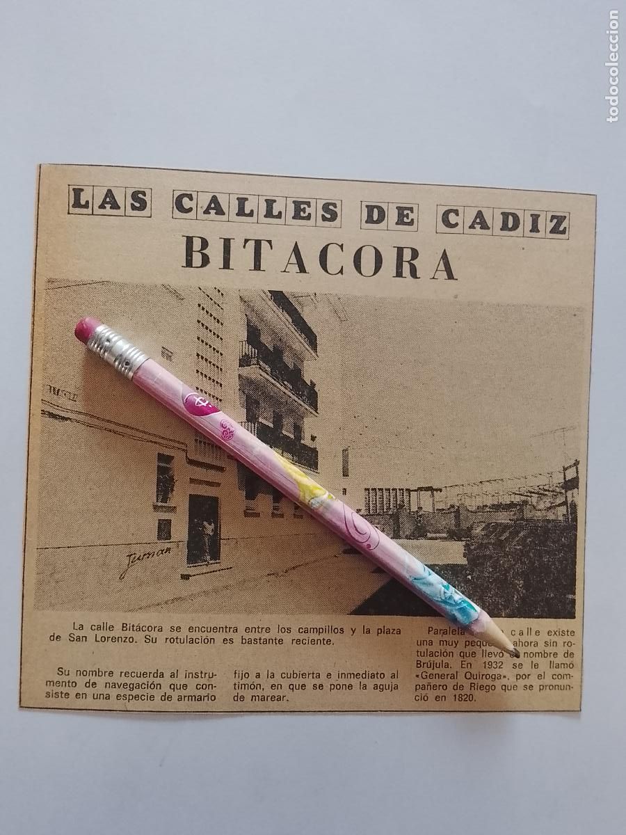 Coleccionismo de Revista Hola: DIARIO 1979 80 RECORTE COLECCION CALLES DE CADIZ CAPITAL - CALLE BITACORA