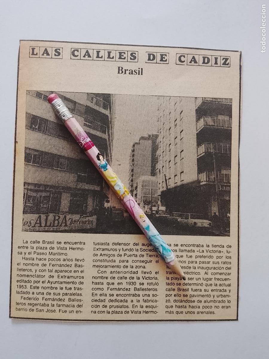 Coleccionismo de Revista Hola: DIARIO 1979 80 RECORTE COLECCION CALLES DE CADIZ CAPITAL - CALLE BRASIL