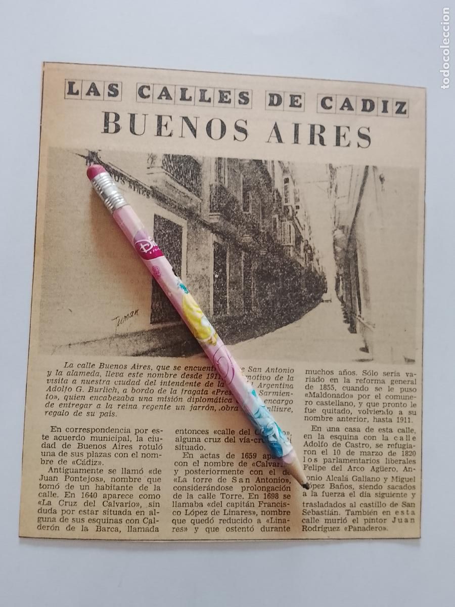 Coleccionismo de Revista Hola: DIARIO 1979 80 RECORTE COLECCION CALLES DE CADIZ CAPITAL - CALLE BUENOS AIRES