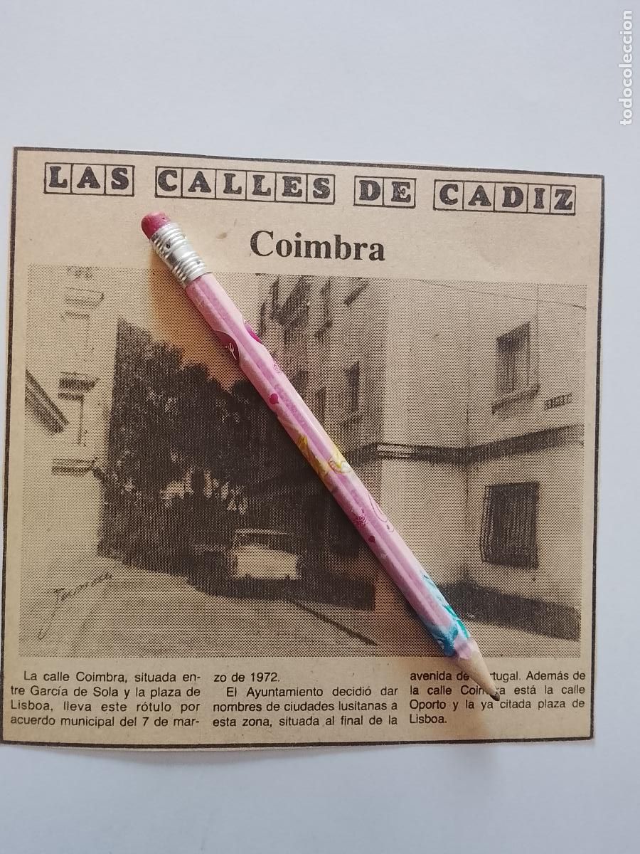 Coleccionismo de Revista Hola: DIARIO 1979 80 RECORTE COLECCION CALLES DE CADIZ CAPITAL - CALLE COINBRA